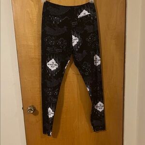 Black and White Harry Potter Printed Leggings